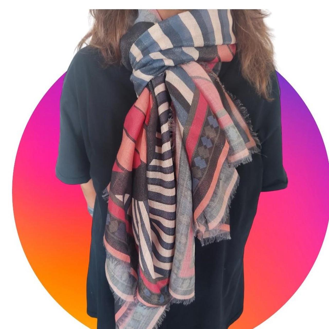 Emilio Pucci Women's Grey and Pink Scarf-wraps
