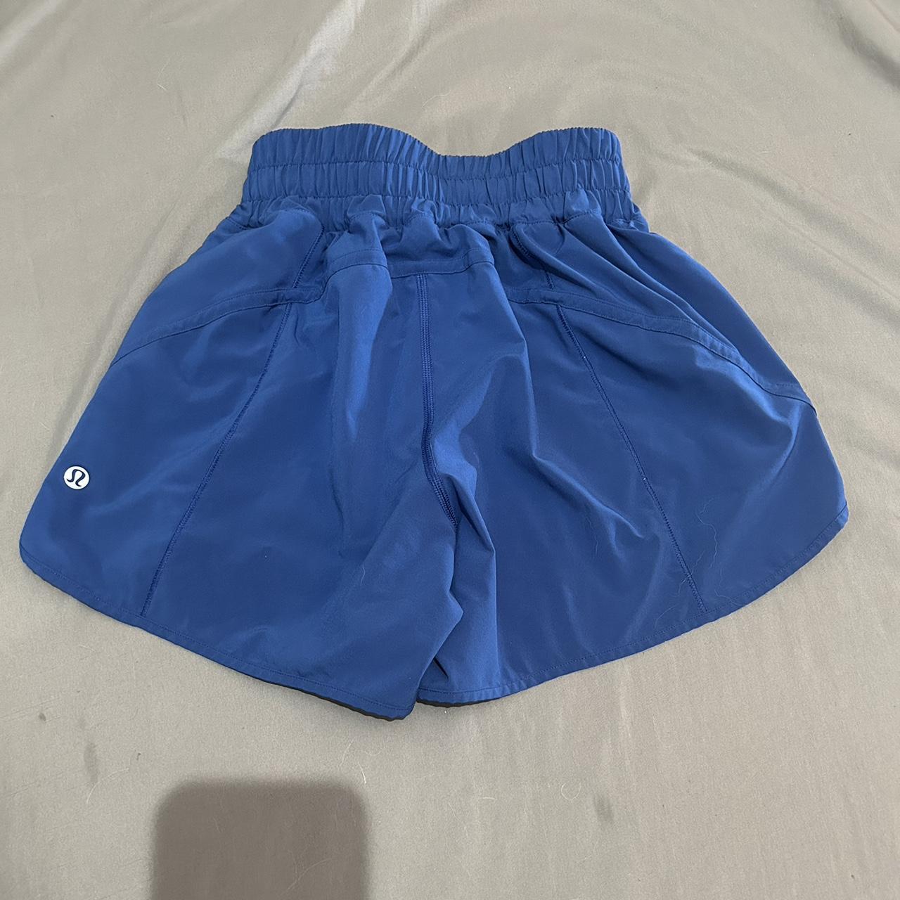 Blue Lululemon hotty hots high rise size 4... Depop