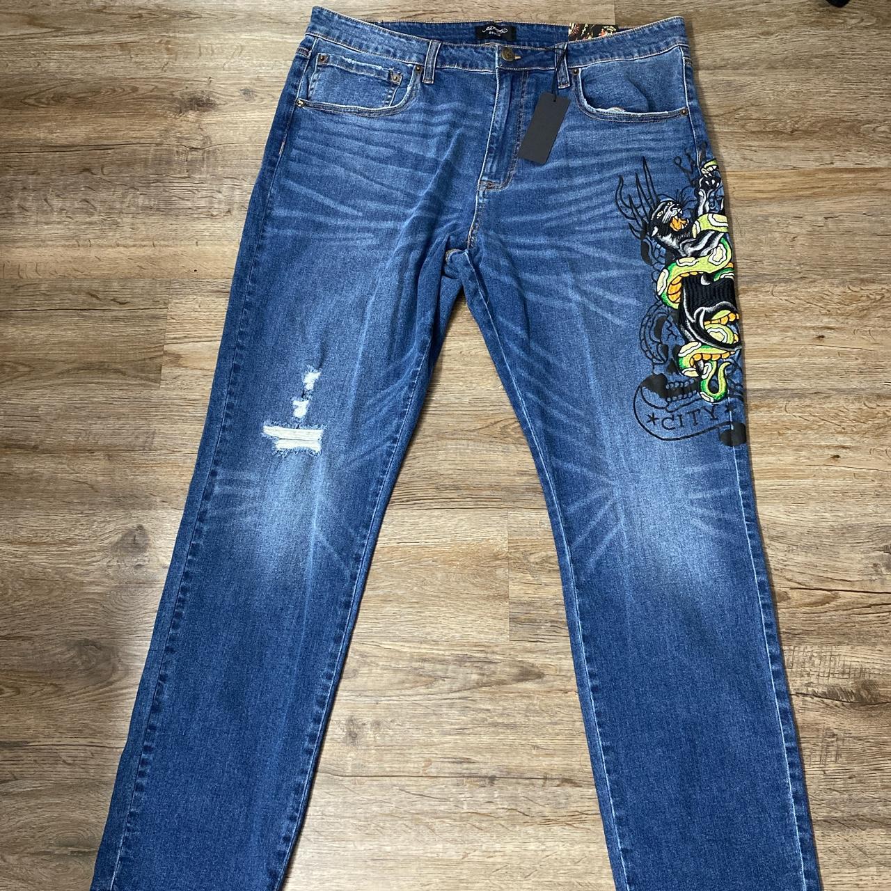 Cool Ed Hardy Men’s Jean No flaws, not worn and with... - Depop