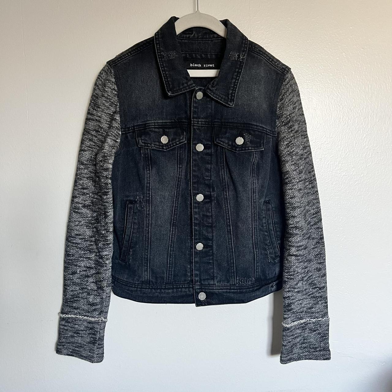 Black rivet 2025 denim jacket