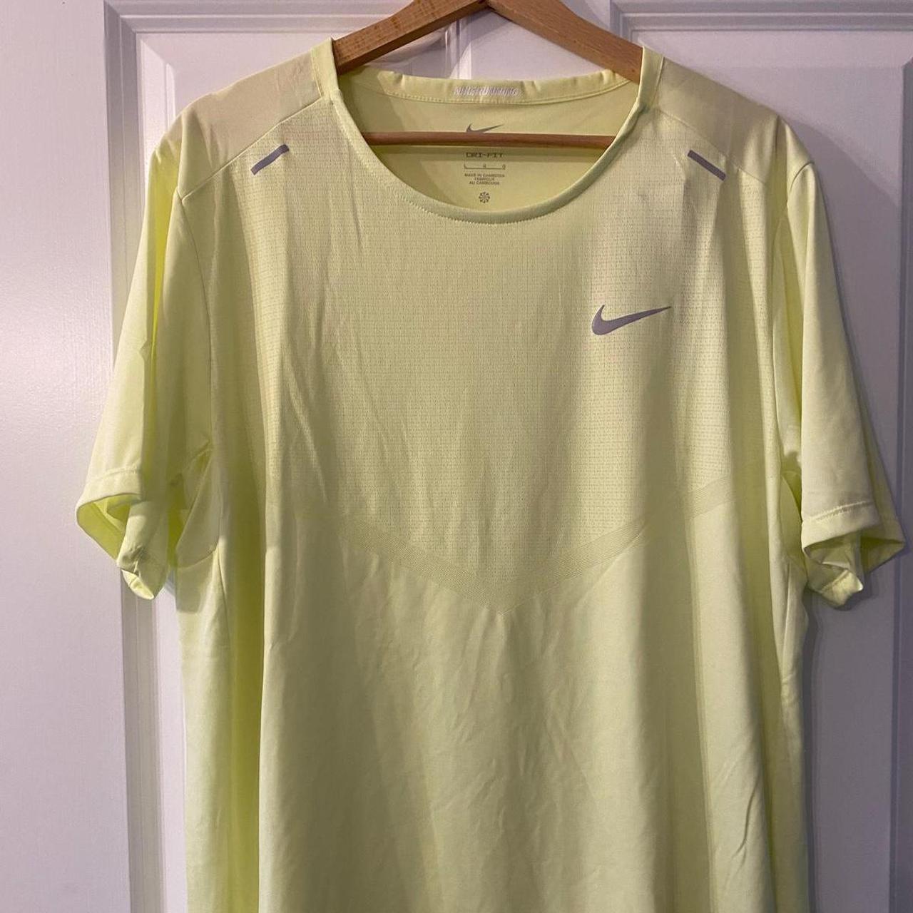 Neon yellow nike dri fit shirt best sale