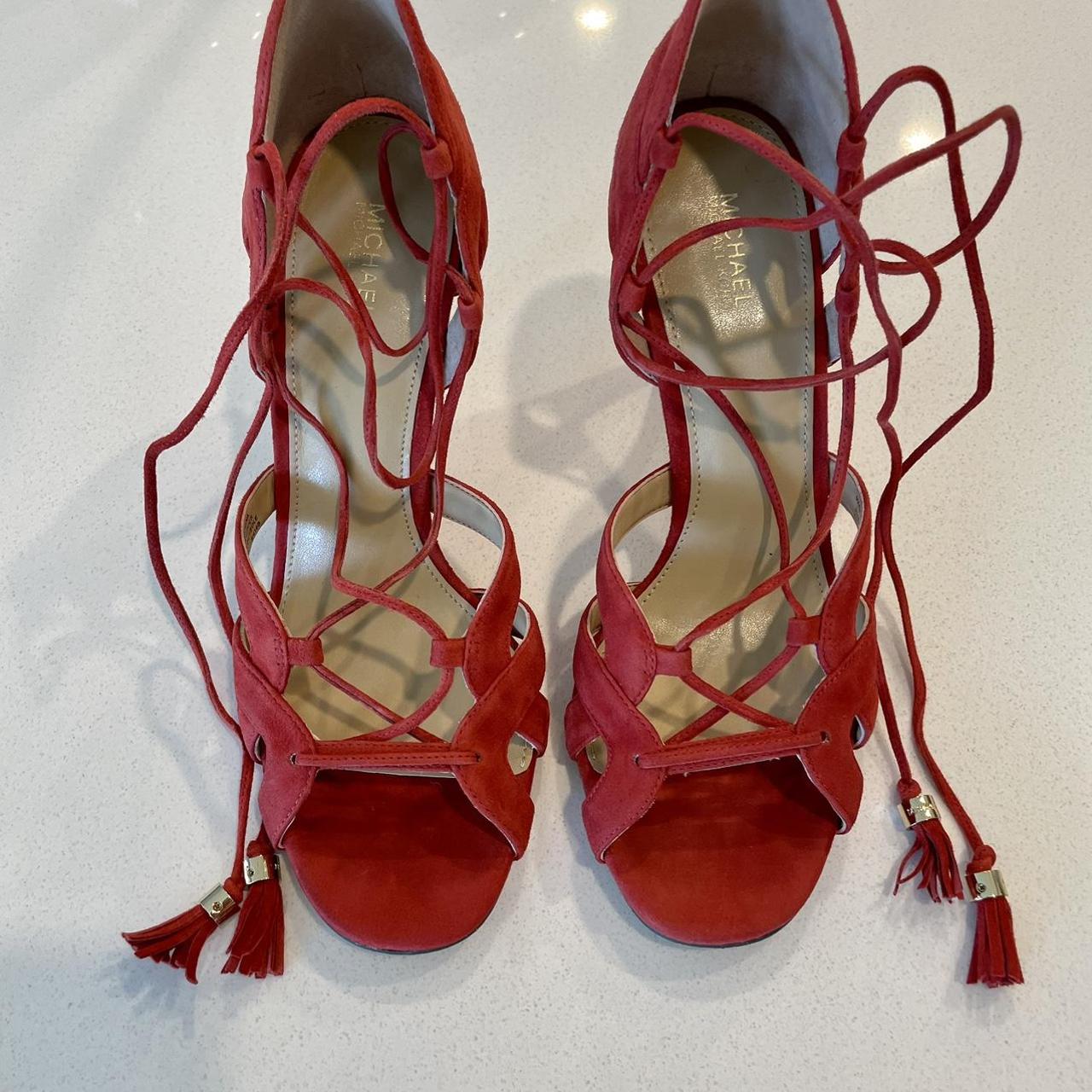 Michael kors clearance red suede heels