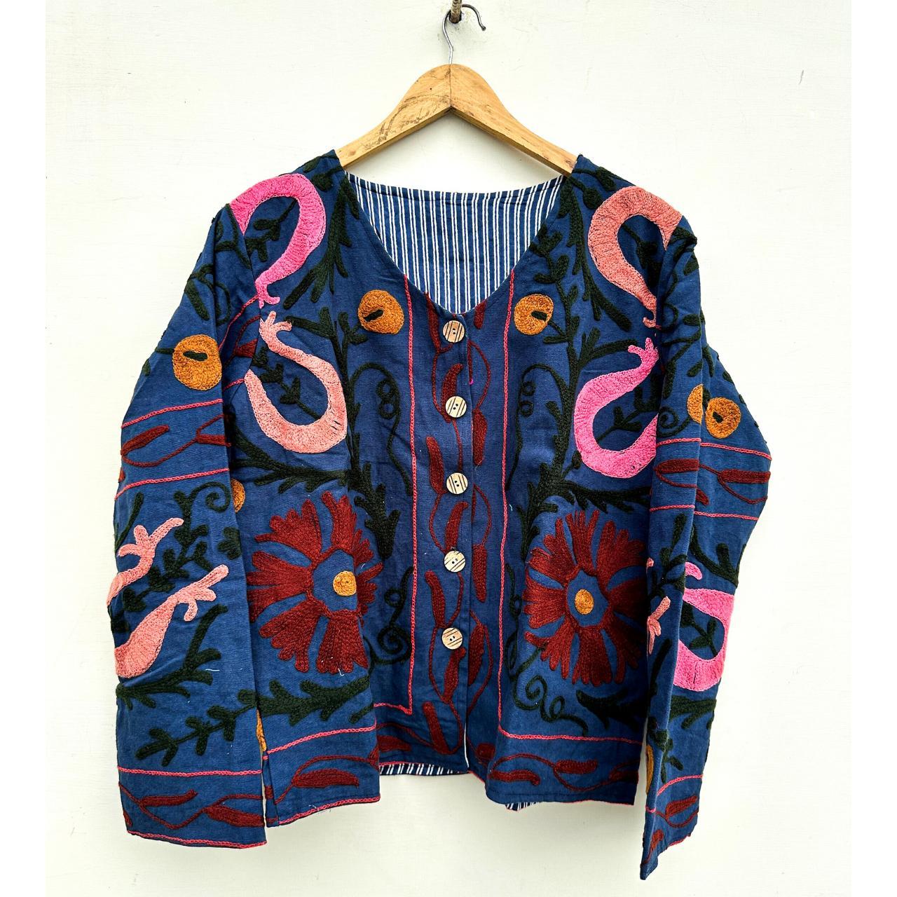 Suzani jacket embroidery, handmade embroidered... - Depop