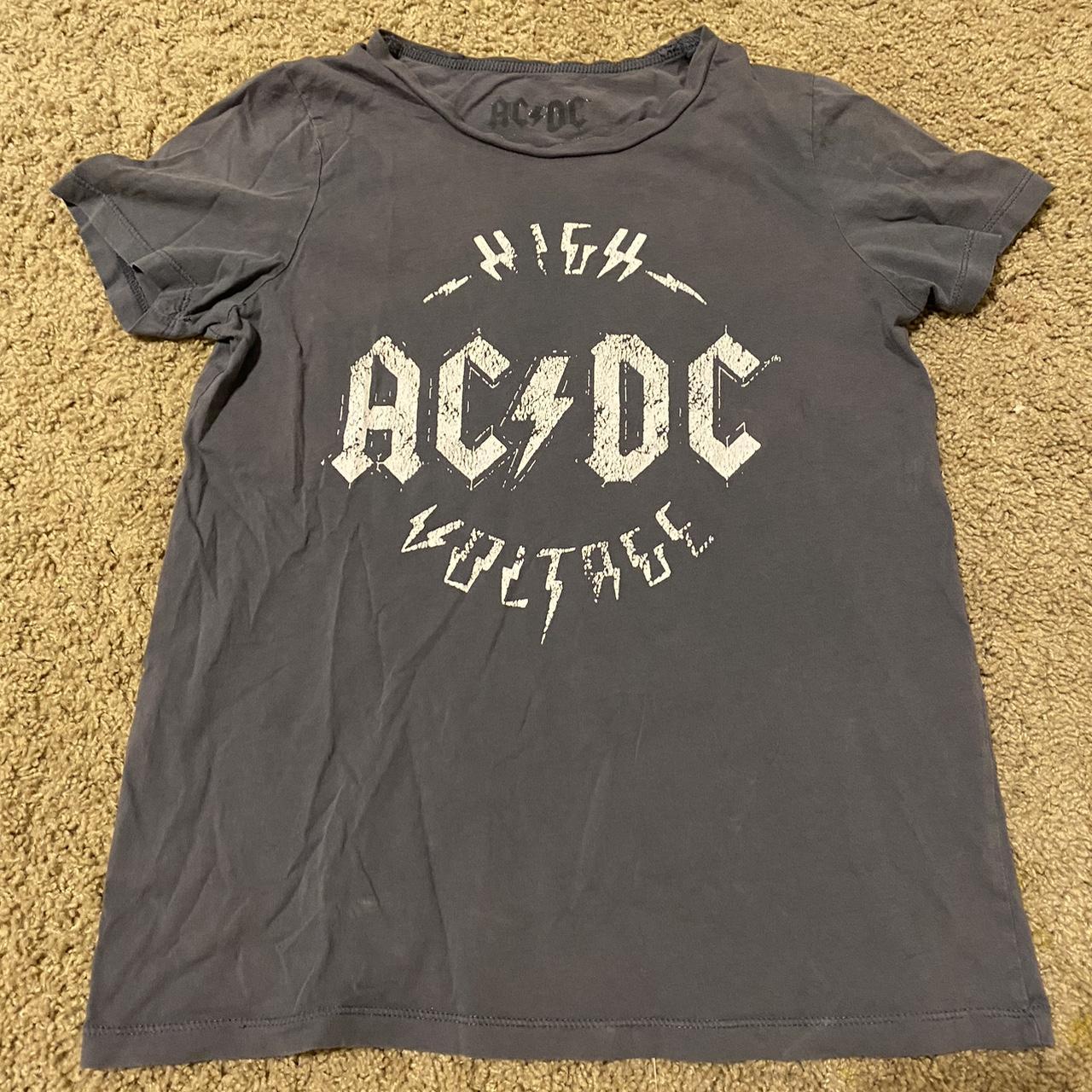 AC/DC graphic crop top Lots of wear Vintage ish... - Depop