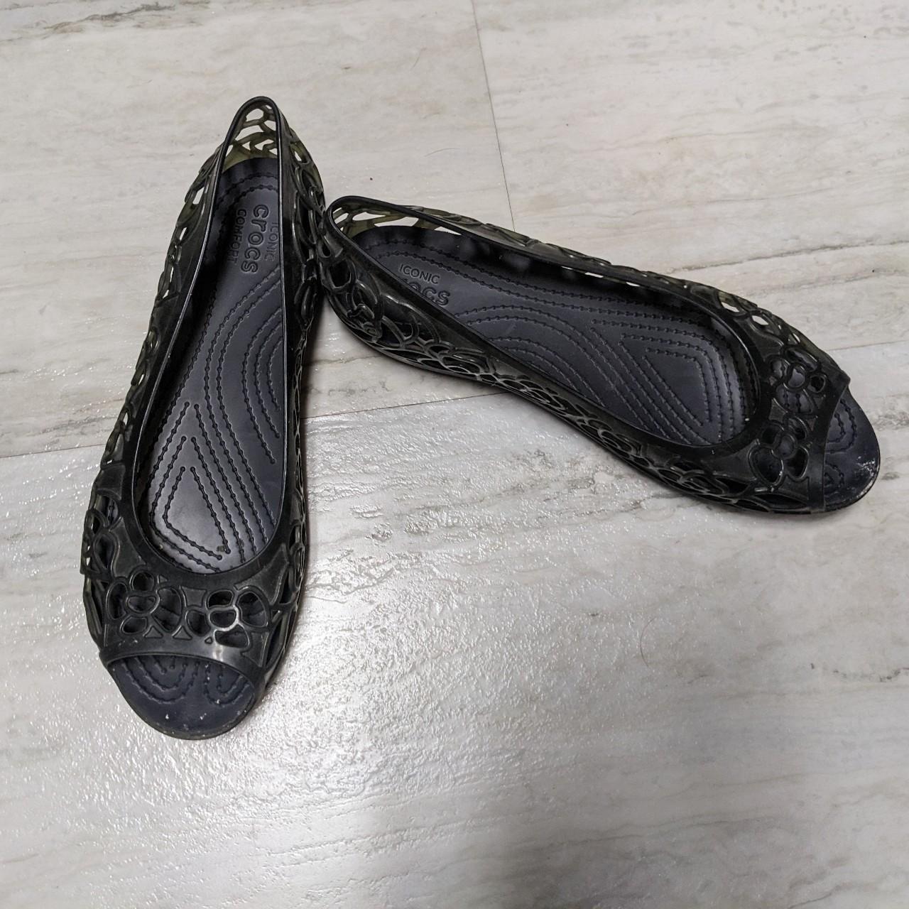 Crocs women black Isabella jelly floral Depop