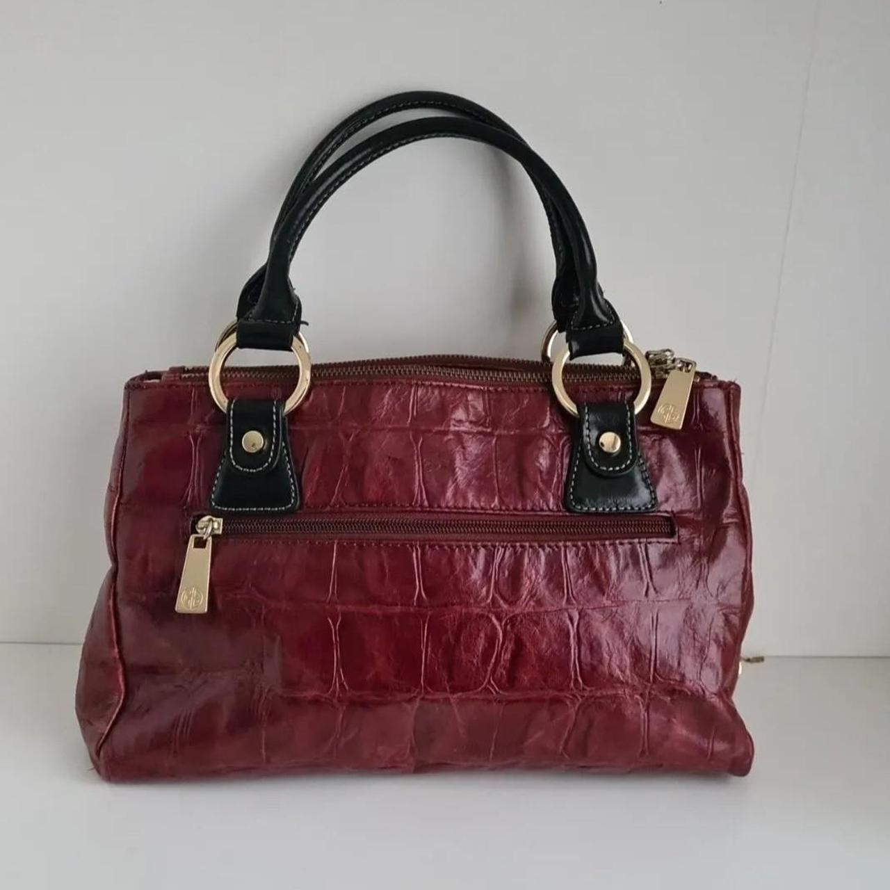 Giani Bernini Red Burgundy Leather Shoulder Bag... - Depop