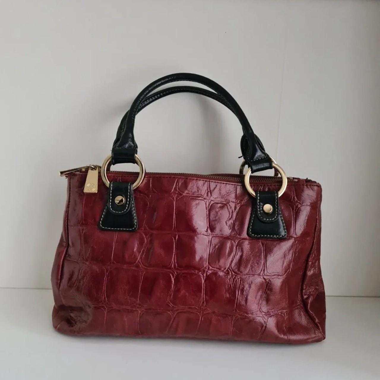 Giani Bernini Red Burgundy Leather Shoulder Bag... - Depop