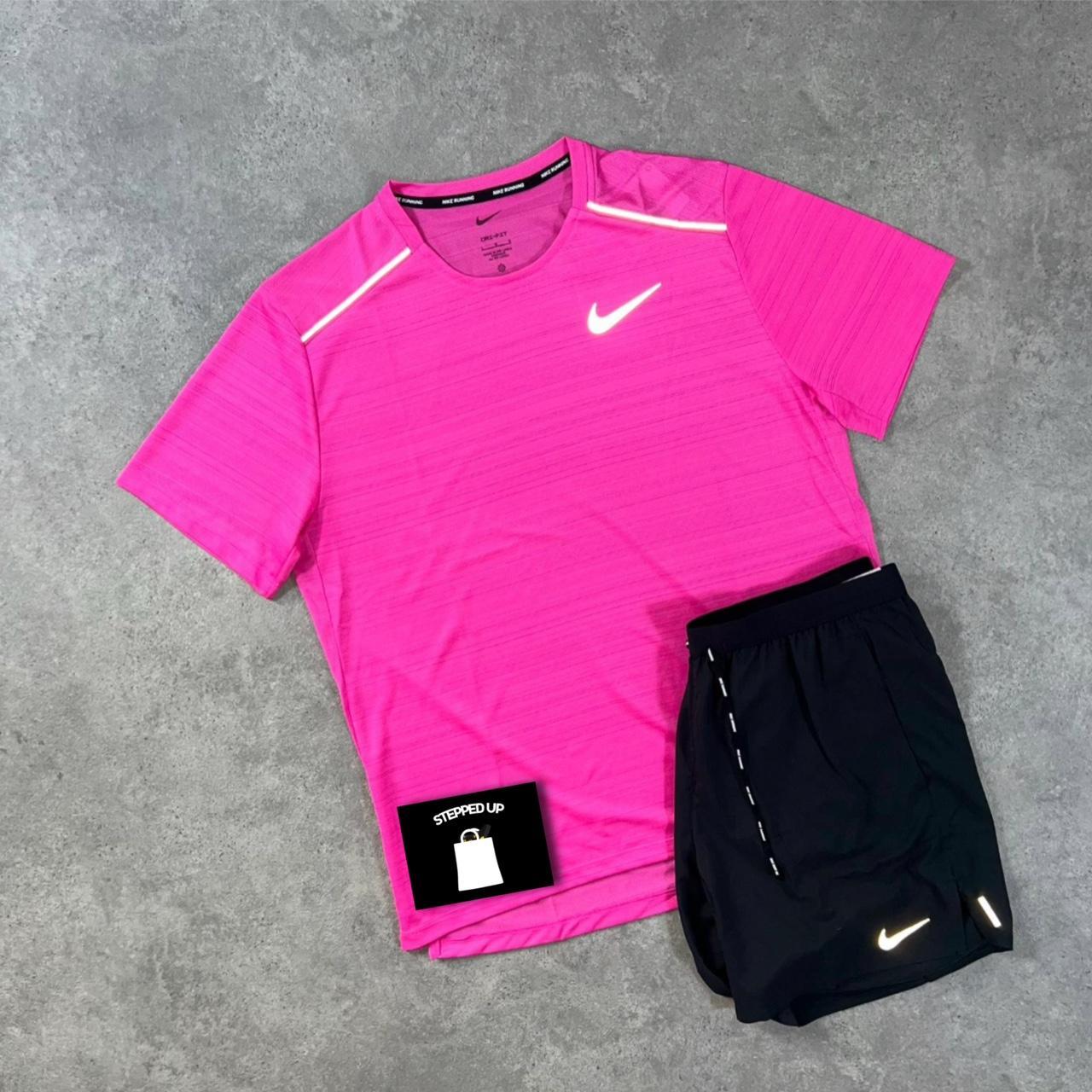 mens nike miler t shirt pink