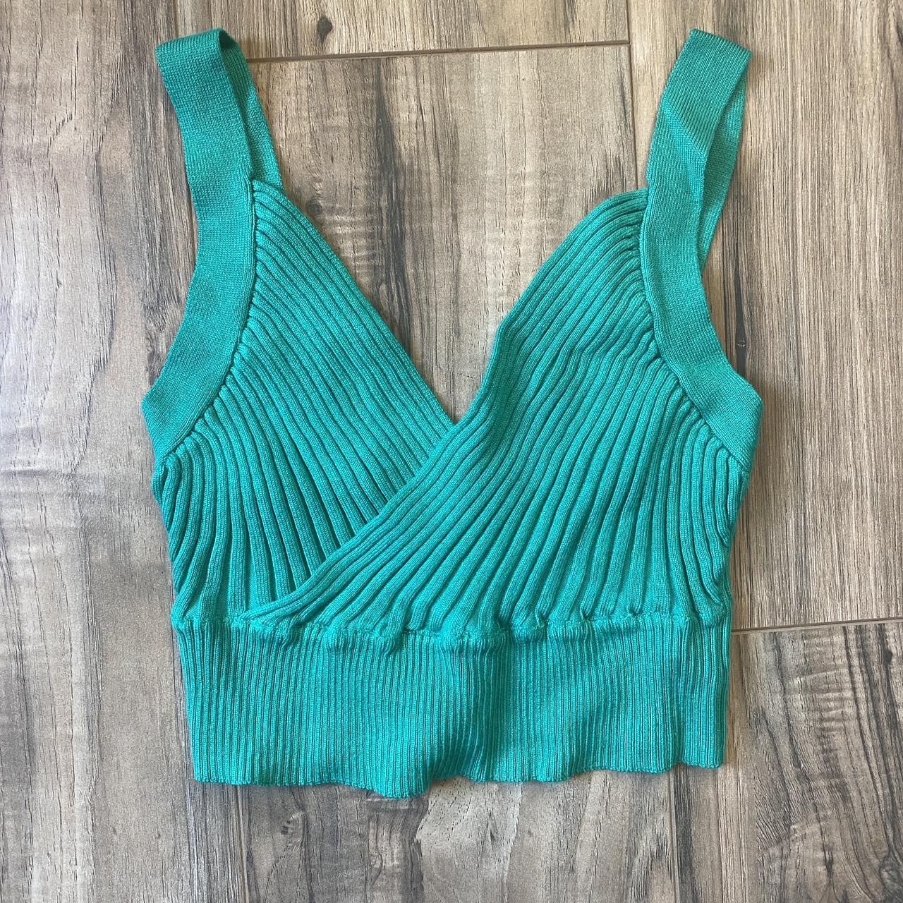 Knitted crop top. Purchased from the Q store Never... - Depop