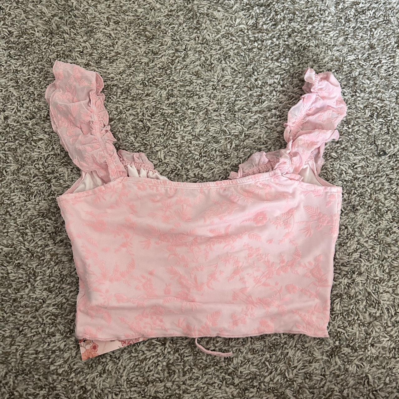 shein light pink crop top never worn super cute... Depop
