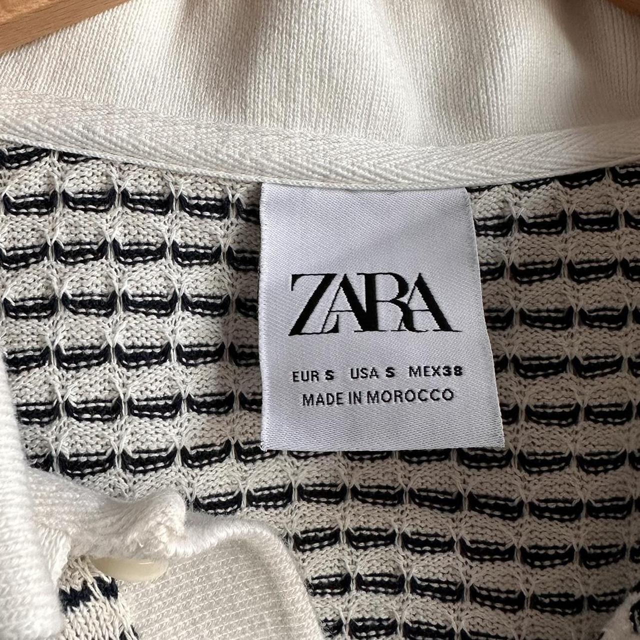 ZARA KNIT POLO Knit polo shirt. Lapel collar with... Depop