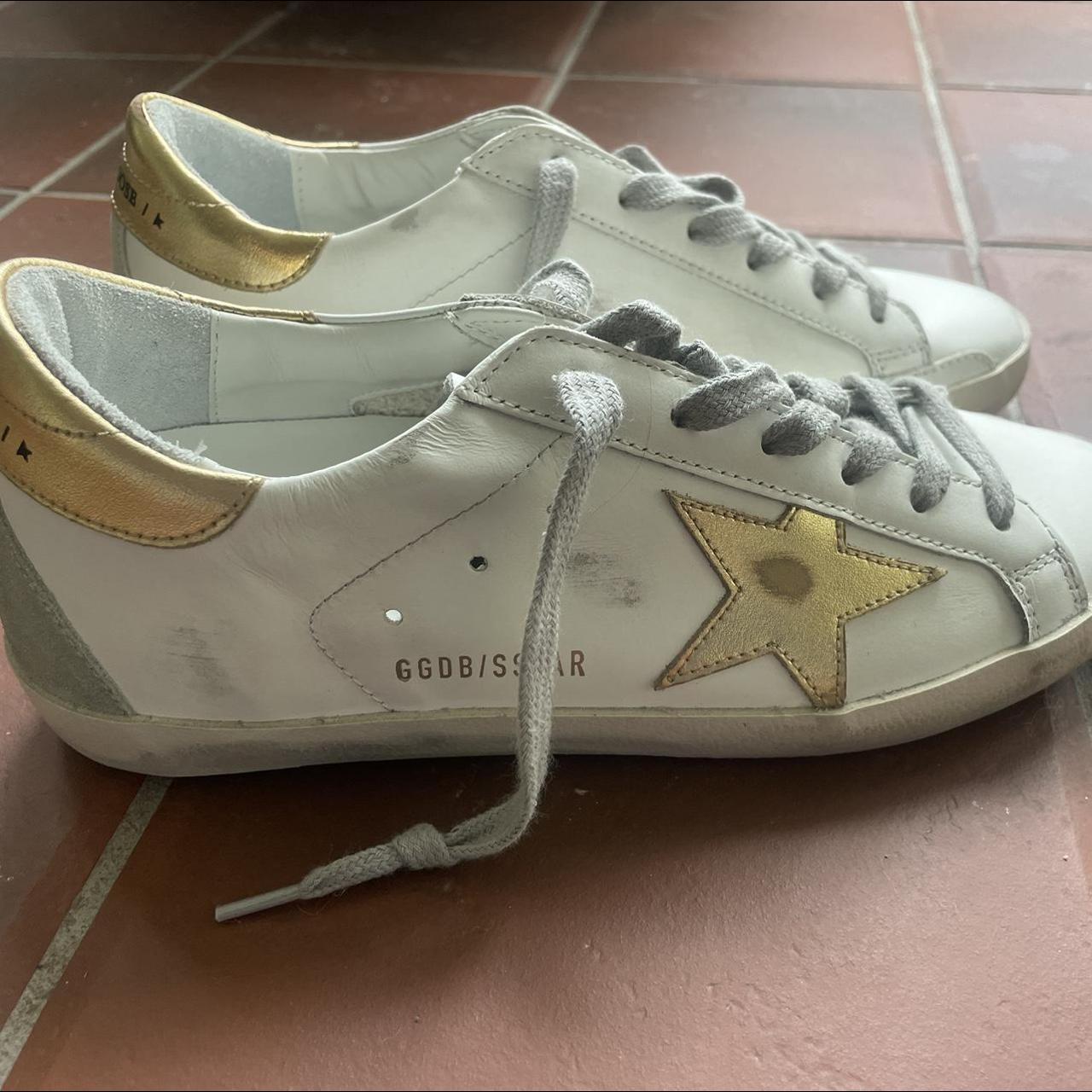 Women's Super-Star with silver heel tab and metal stud lettering