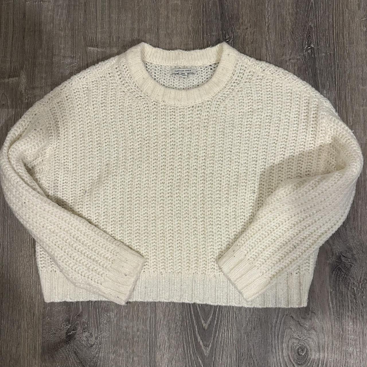 American Eagle cream knit sweater Size small Great... - Depop