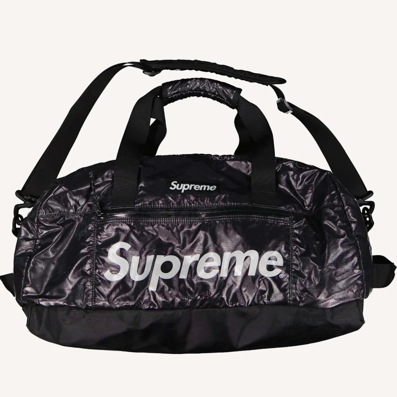 Supreme Nike Leather Duffle Bag Black