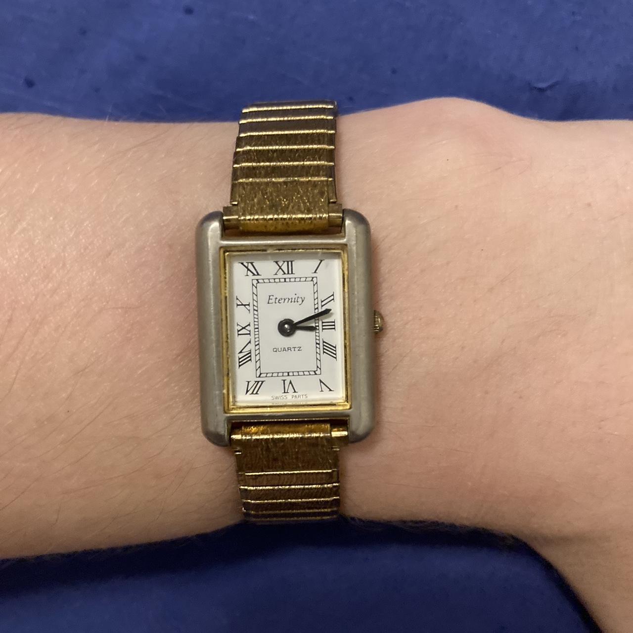Woman’s gold tone stainless steel wrist watch - Depop