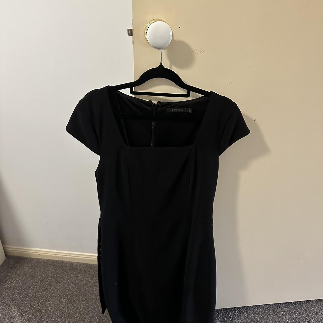 Portmans black dress with belt size 12 barely worn Depop