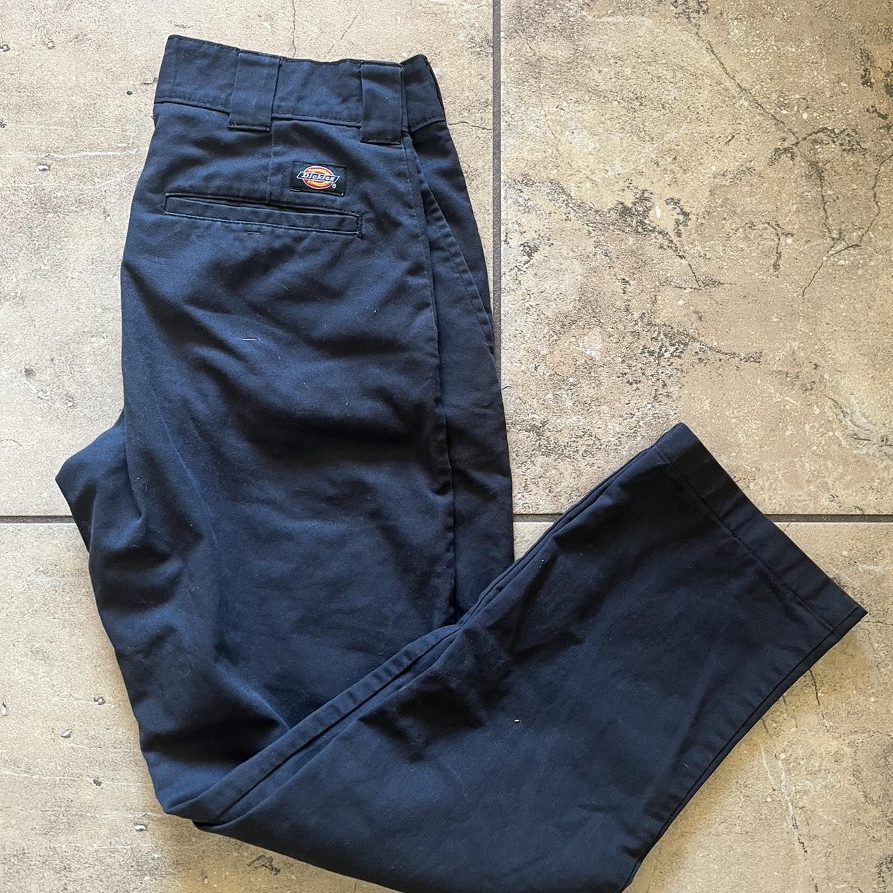 Dickies Black Pants Size 28ish (cut... - Depop