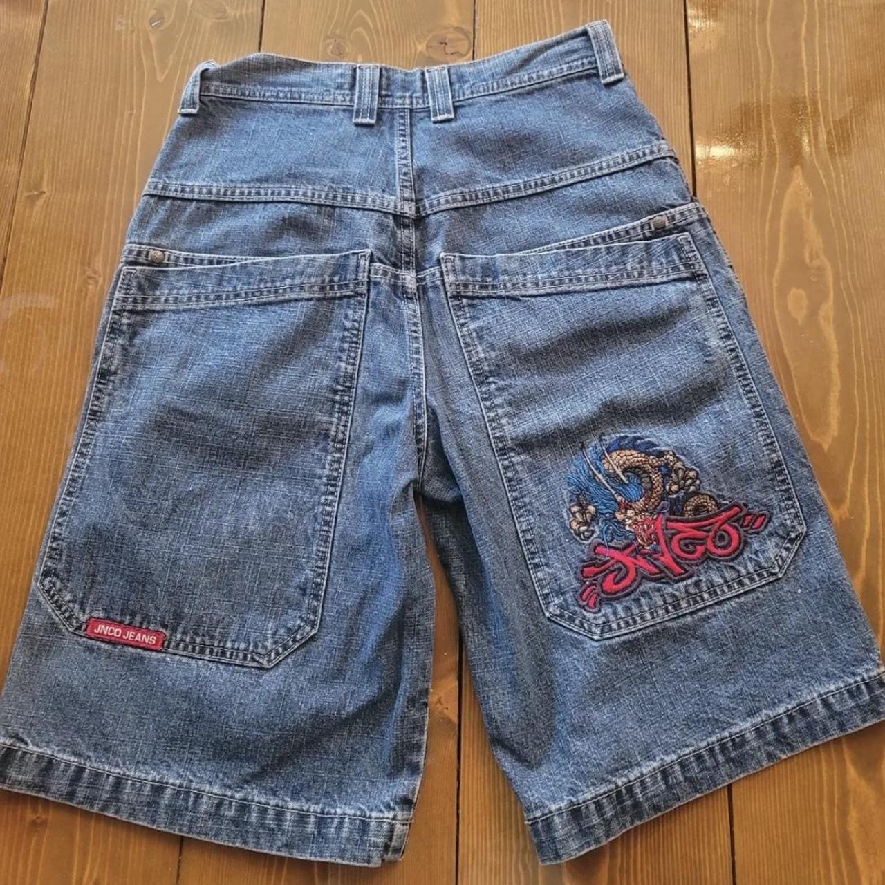 INSANE 90s Jnco Jean Shorts Baggy Utility Wide Leg... - Depop