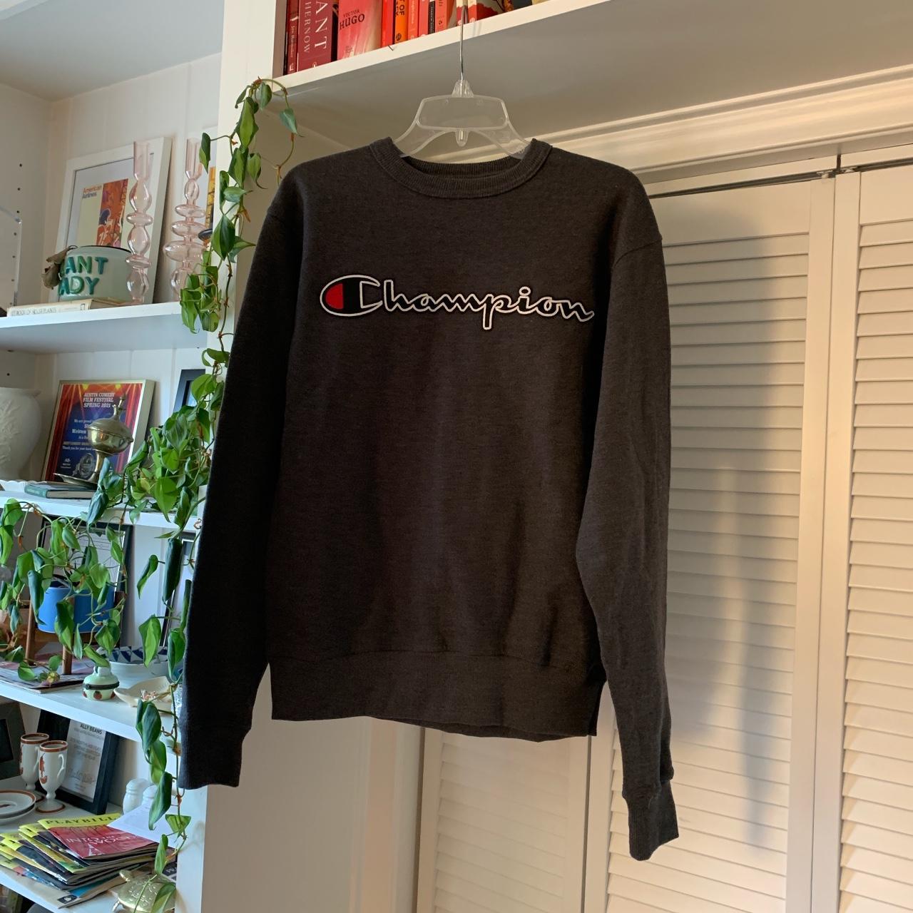 Small Dark Grey Champion Crewneck Sweatshirt with tags Depop