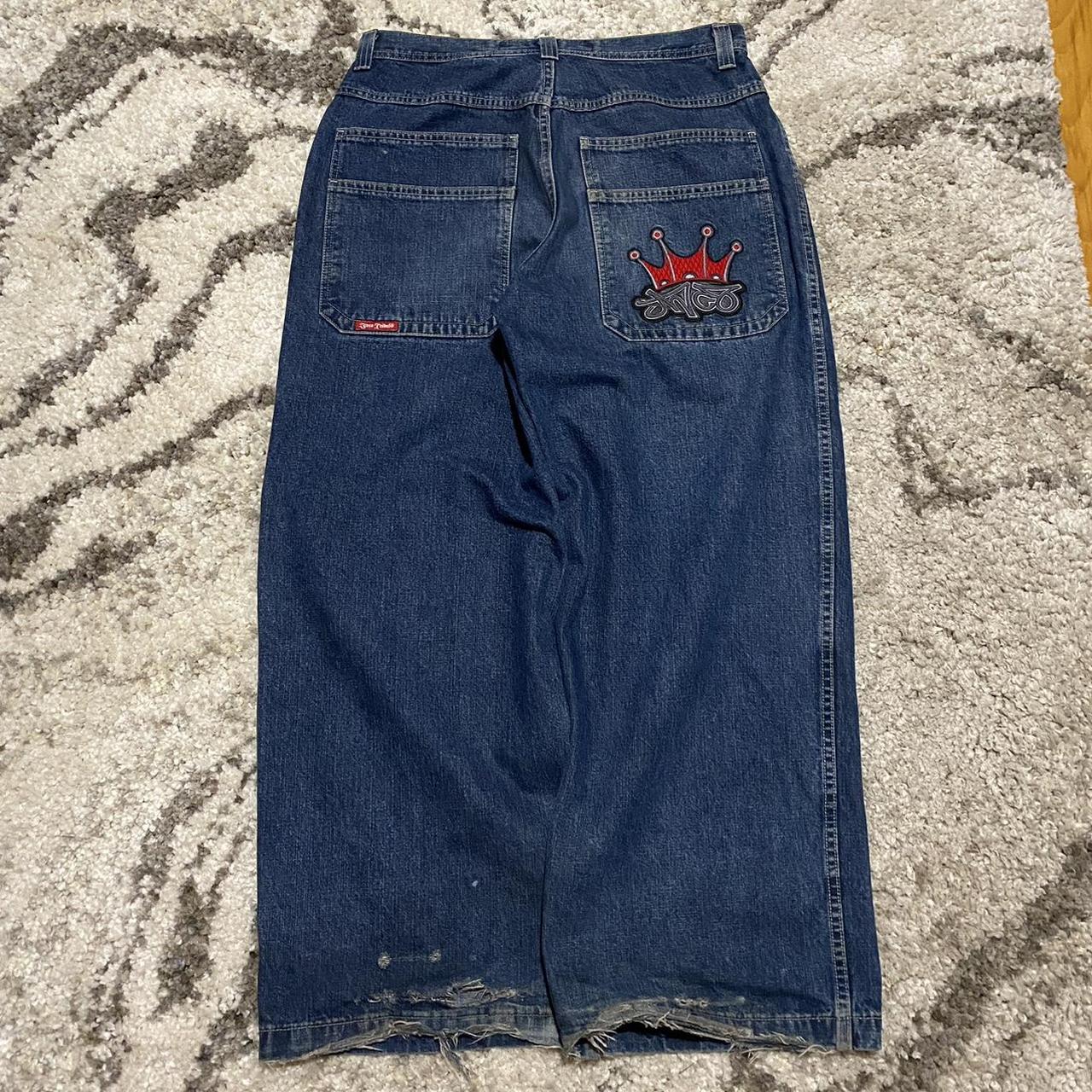 90s JNCO tribal quad pocket jeans > tagged size... - Depop