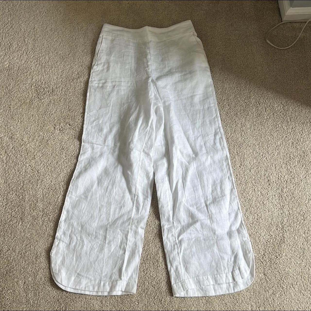 White Linen Pants - Depop