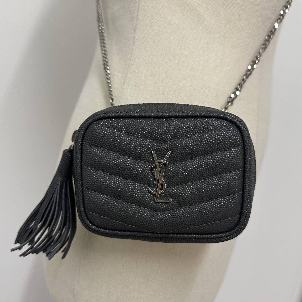 Authentic Saint Laurent Grey Baby Lou Chain Bag... - Depop