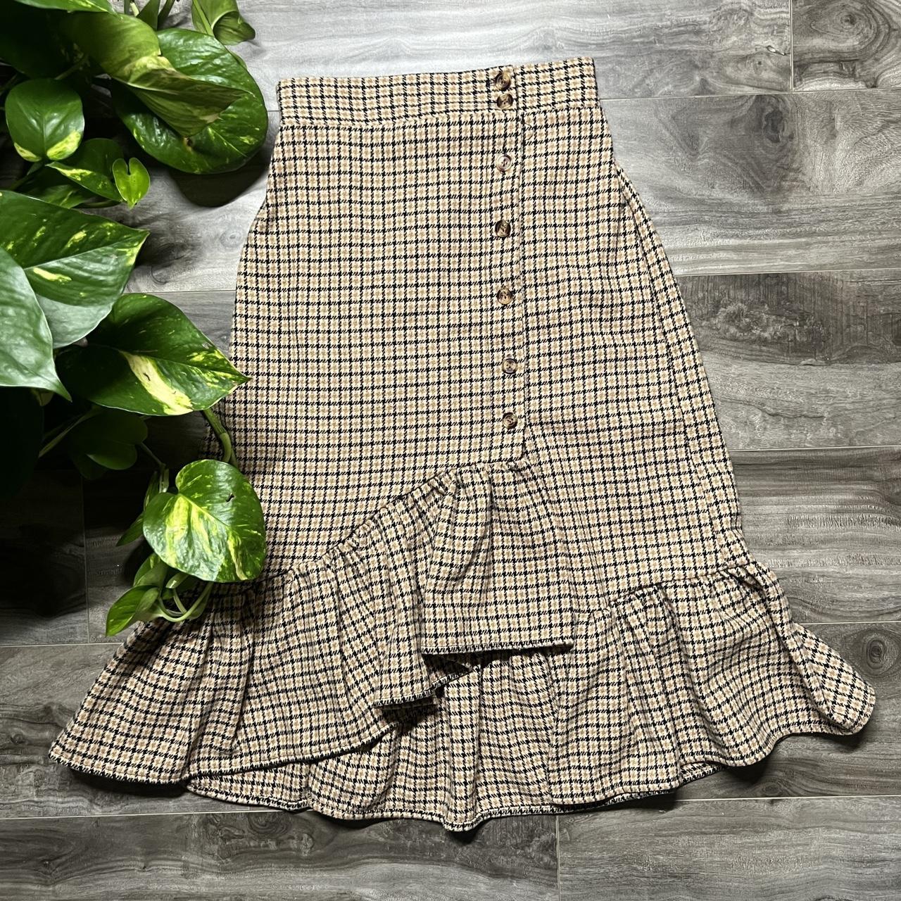 Elegant plaid midi skirt hotsell