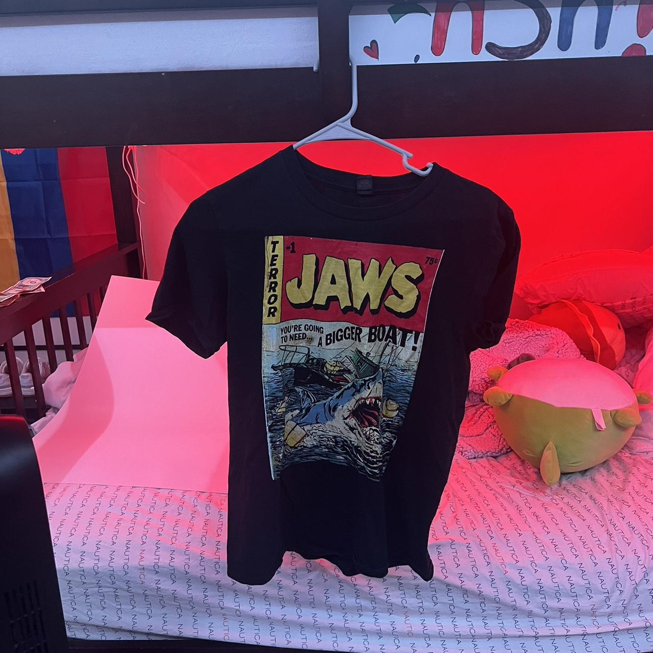 Jaws movie shirt black and red Jaws streetwear. Depop