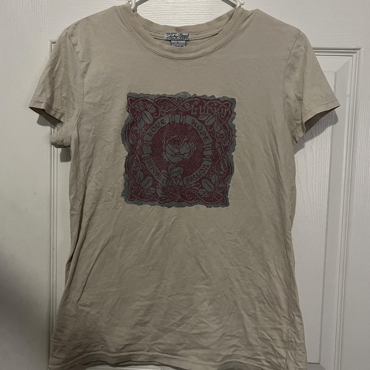 Vintage Lucky Brand Crew-Neck Red T-Shirt 👕 🛍️ ships - Depop