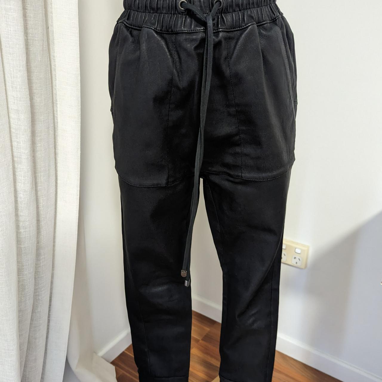 Manning Cartell Black Leather pant size 6 Fits true... - Depop