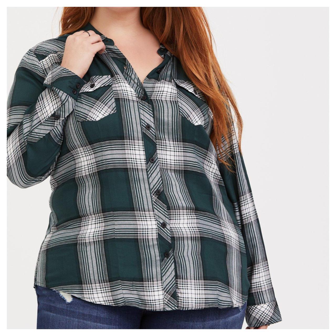 Plus Size - Challis Button-Down Long Sleeve Shirt - Torrid