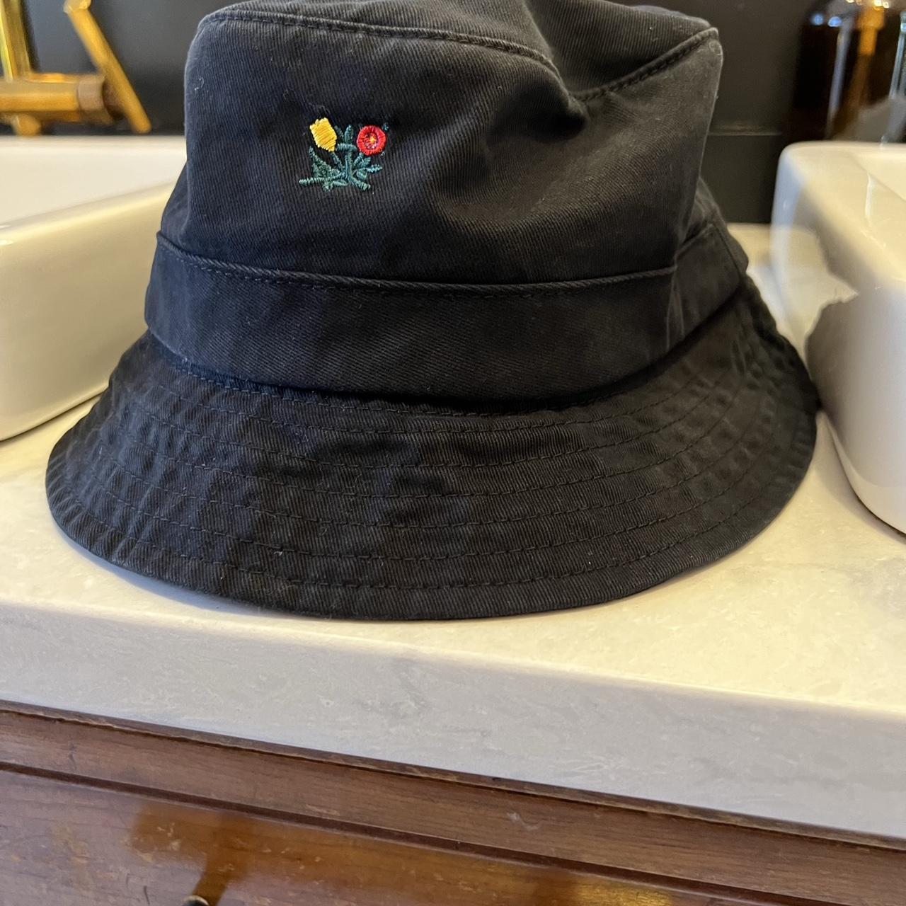 Aime Leon Dore Brushed Crest Black Bucket Hat - Depop