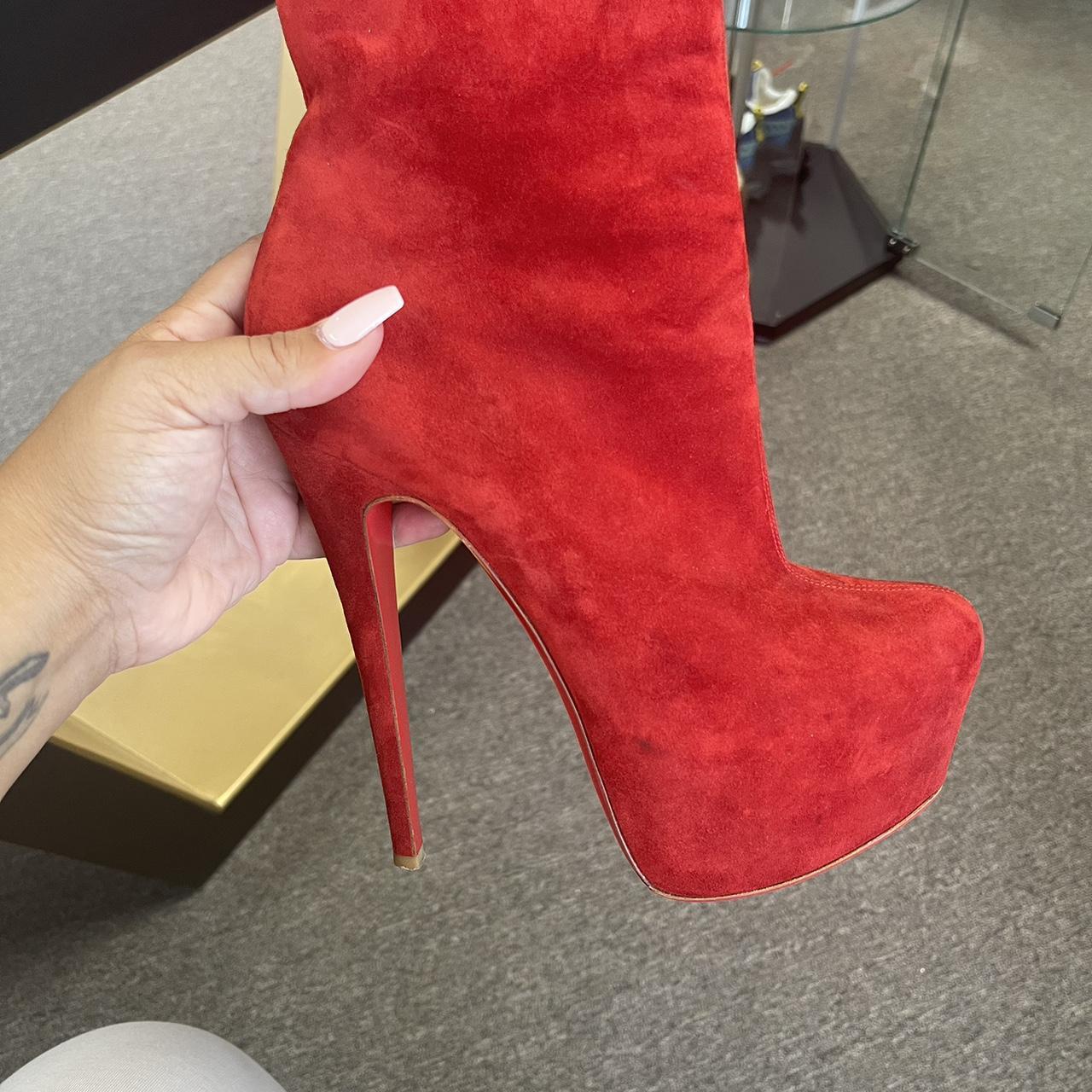 Christian louboutin outlet red boots