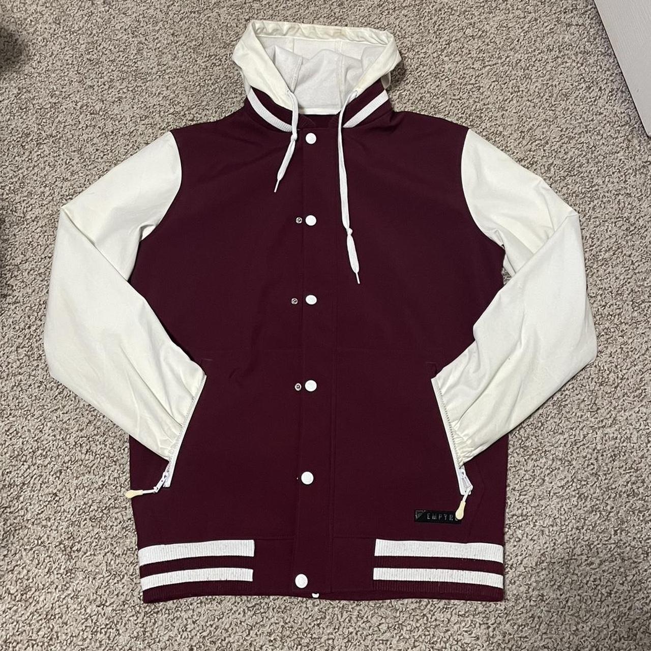 empyer Burgundy and white varsity jacket varsityjacket