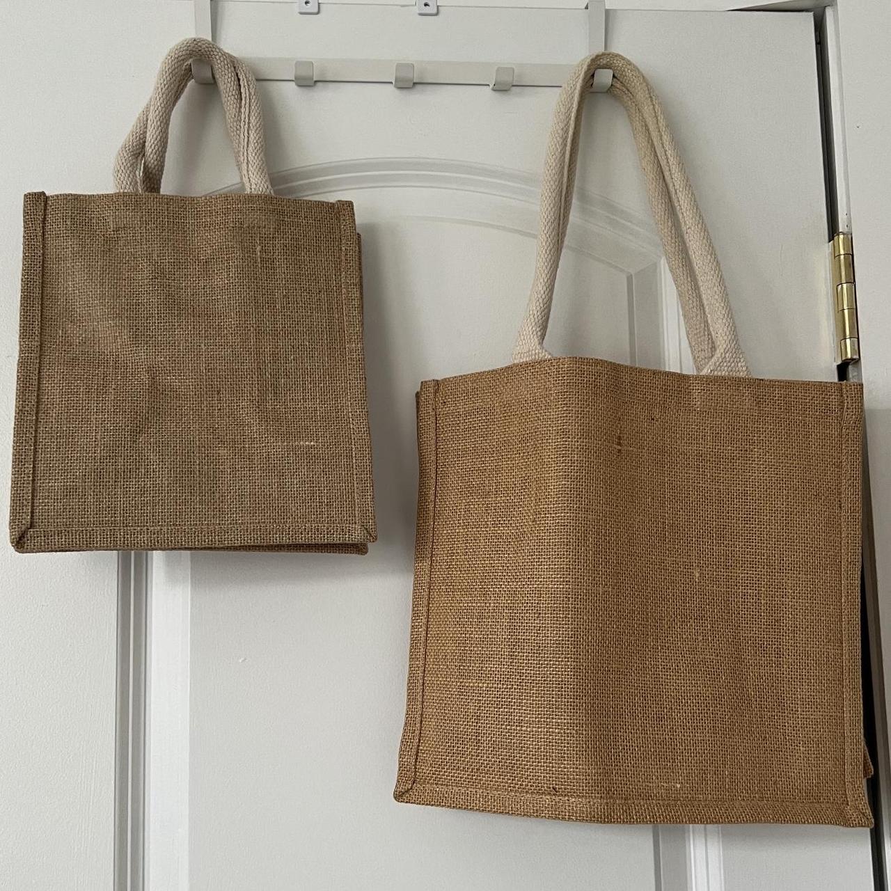 Muji jute tote bag set (mini A6 & medium A4) Fold... - Depop