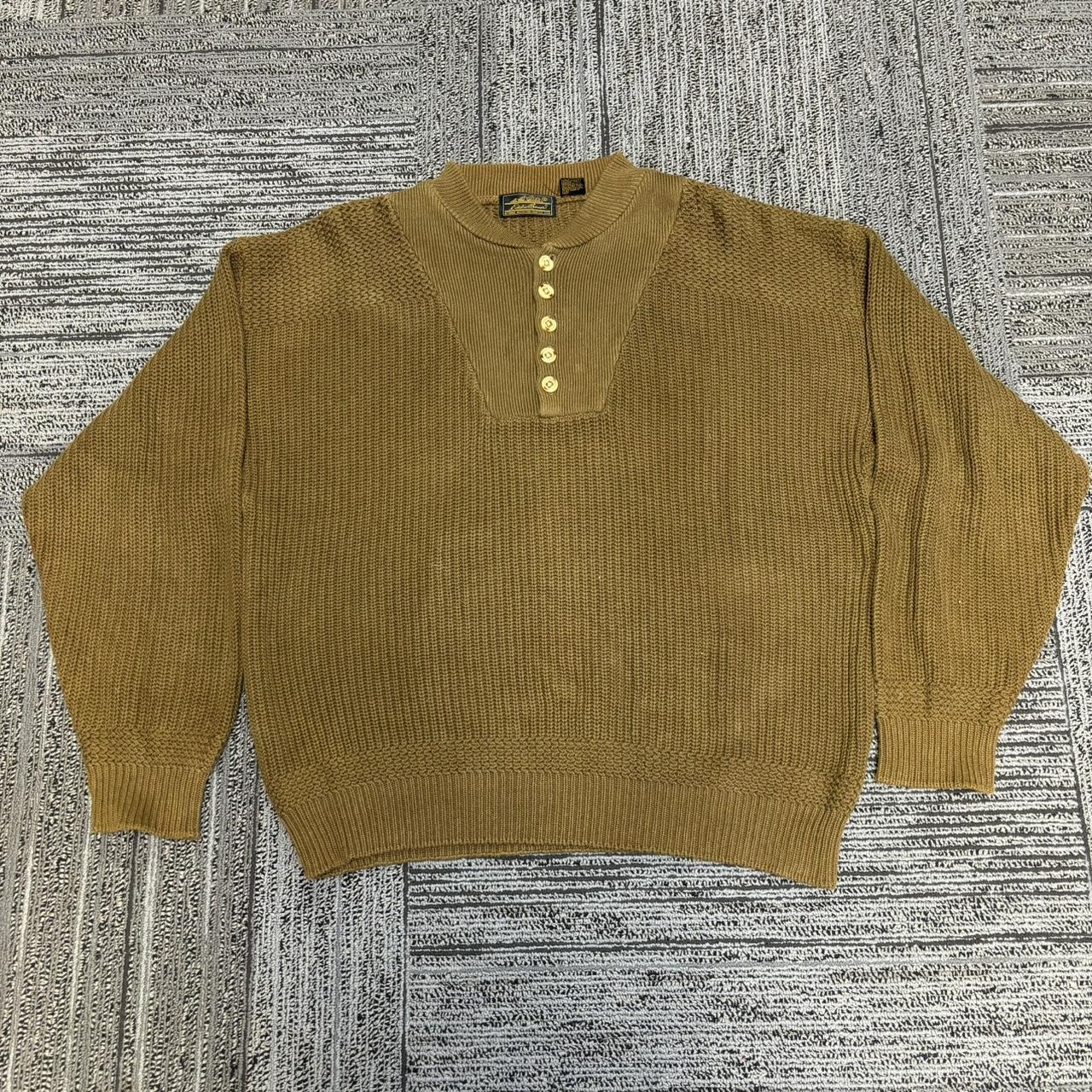 Vintage 90s Eddie Bauer Button Long Sleeve Knit... - Depop