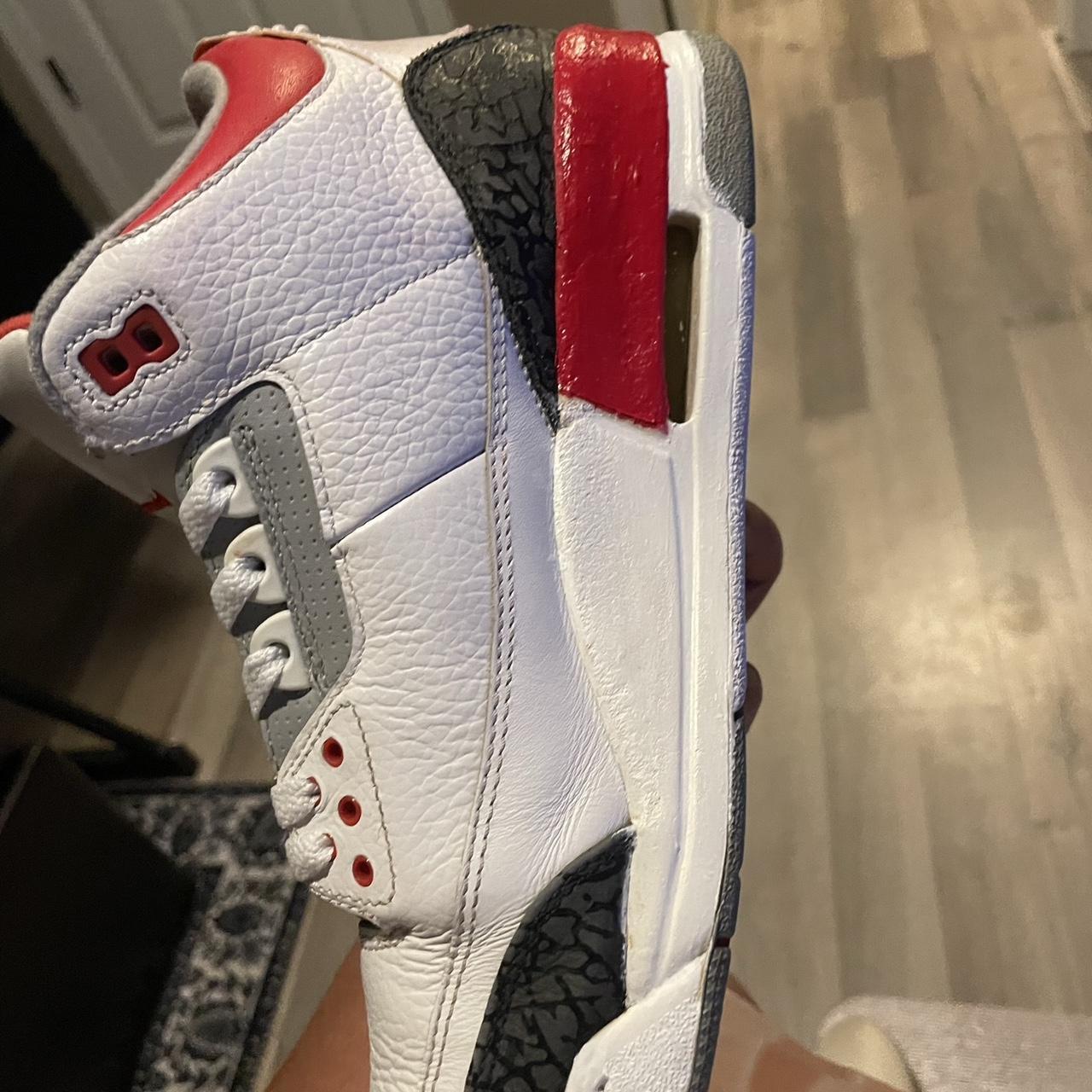 Jordan 3 Fire Red Semi Restored, backtab is falling... - Depop