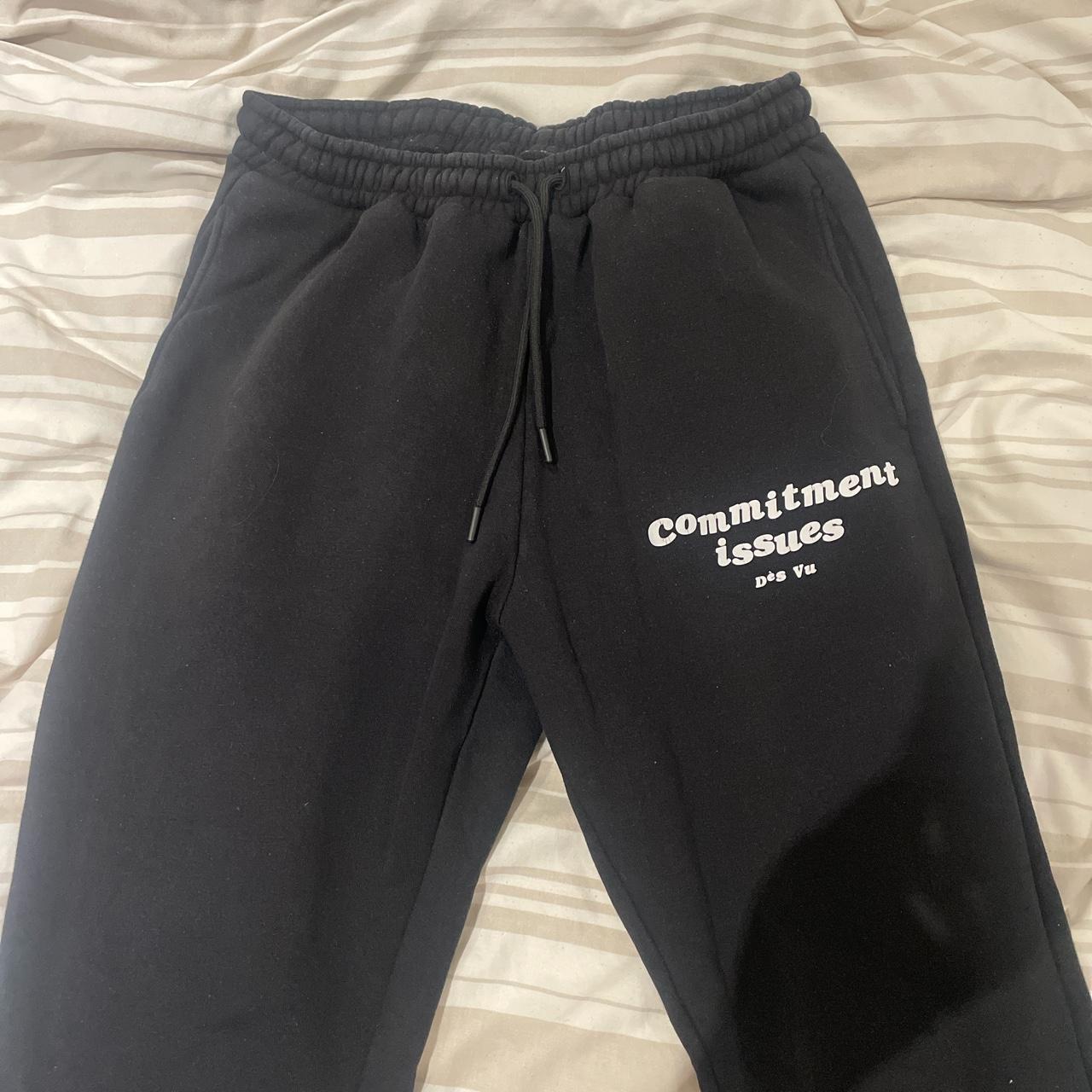 Des vu commitment issues black joggers really nice... - Depop