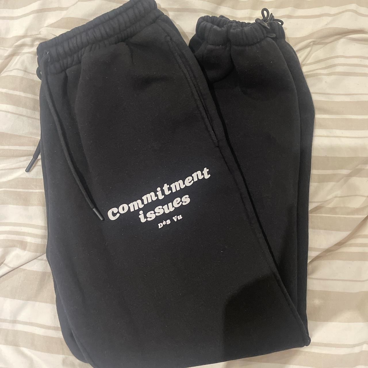 Des vu commitment issues black joggers really nice... Depop