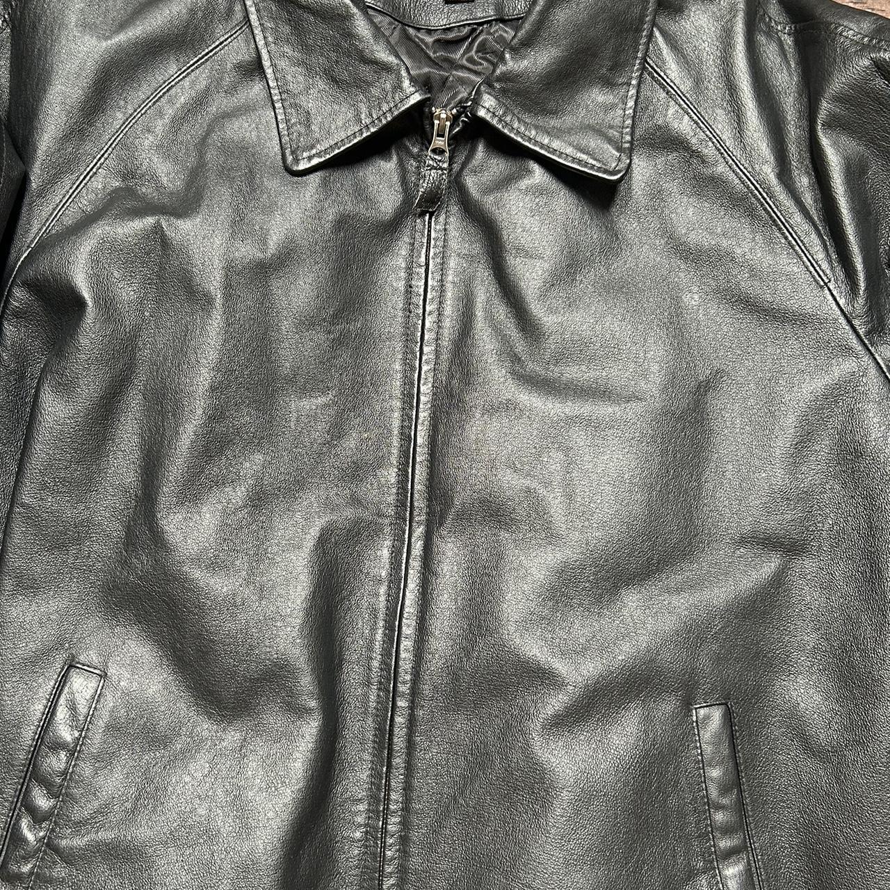 Croft and barrow leather jacket in excellent... - Depop