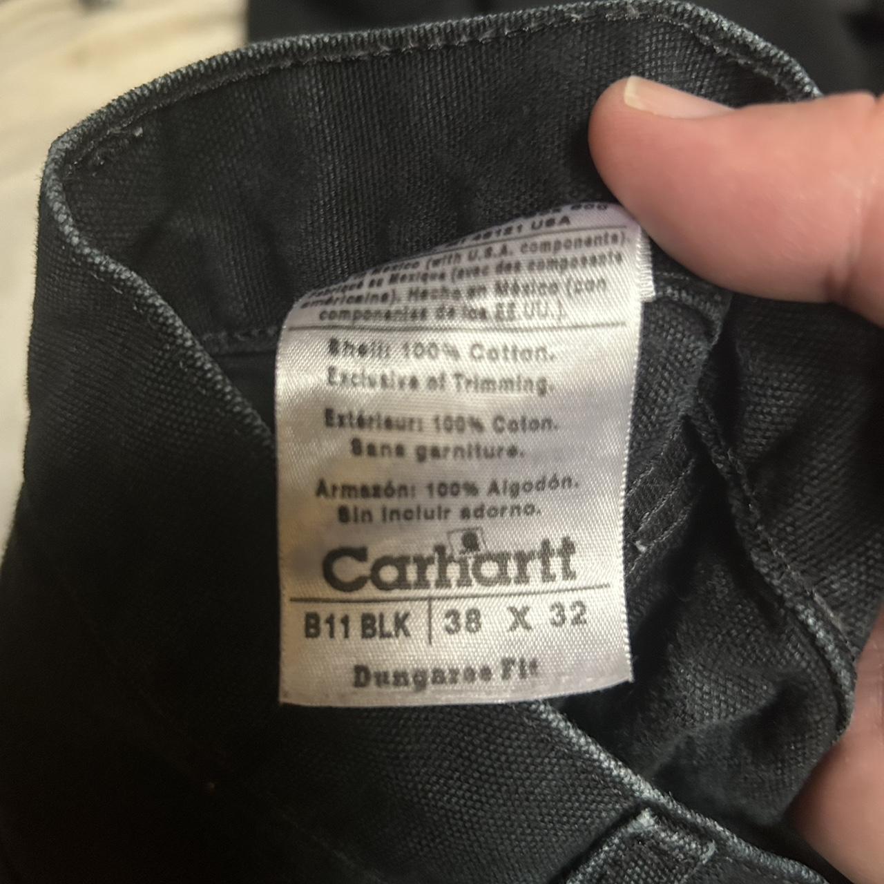 Carhartt B11 black dungaree fit jeans in very good... - Depop