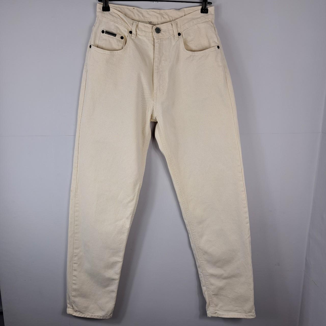 Calvin Klein 90's cream jeans. Size 31. Shown on... - Depop