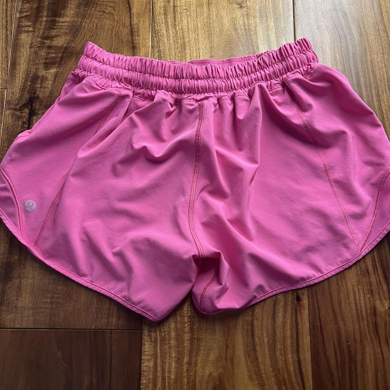 sonic pink lulu shorts size 6 . liner is cut out. Depop