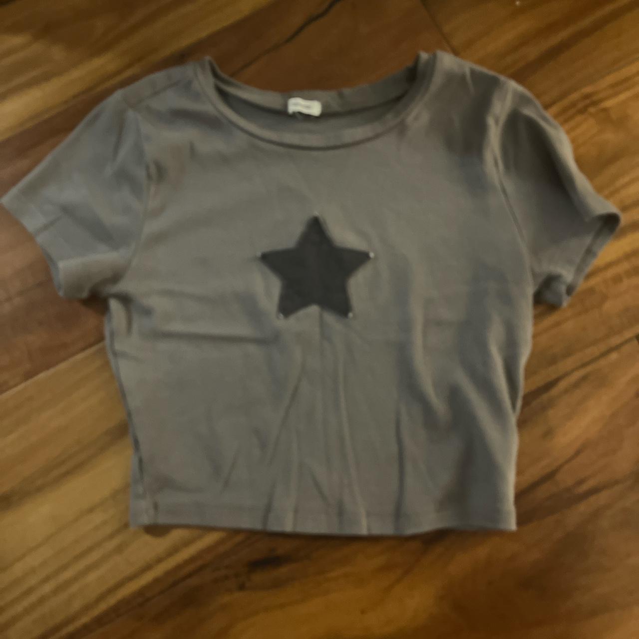 small grey star baby tee y2k from garage. little... - Depop