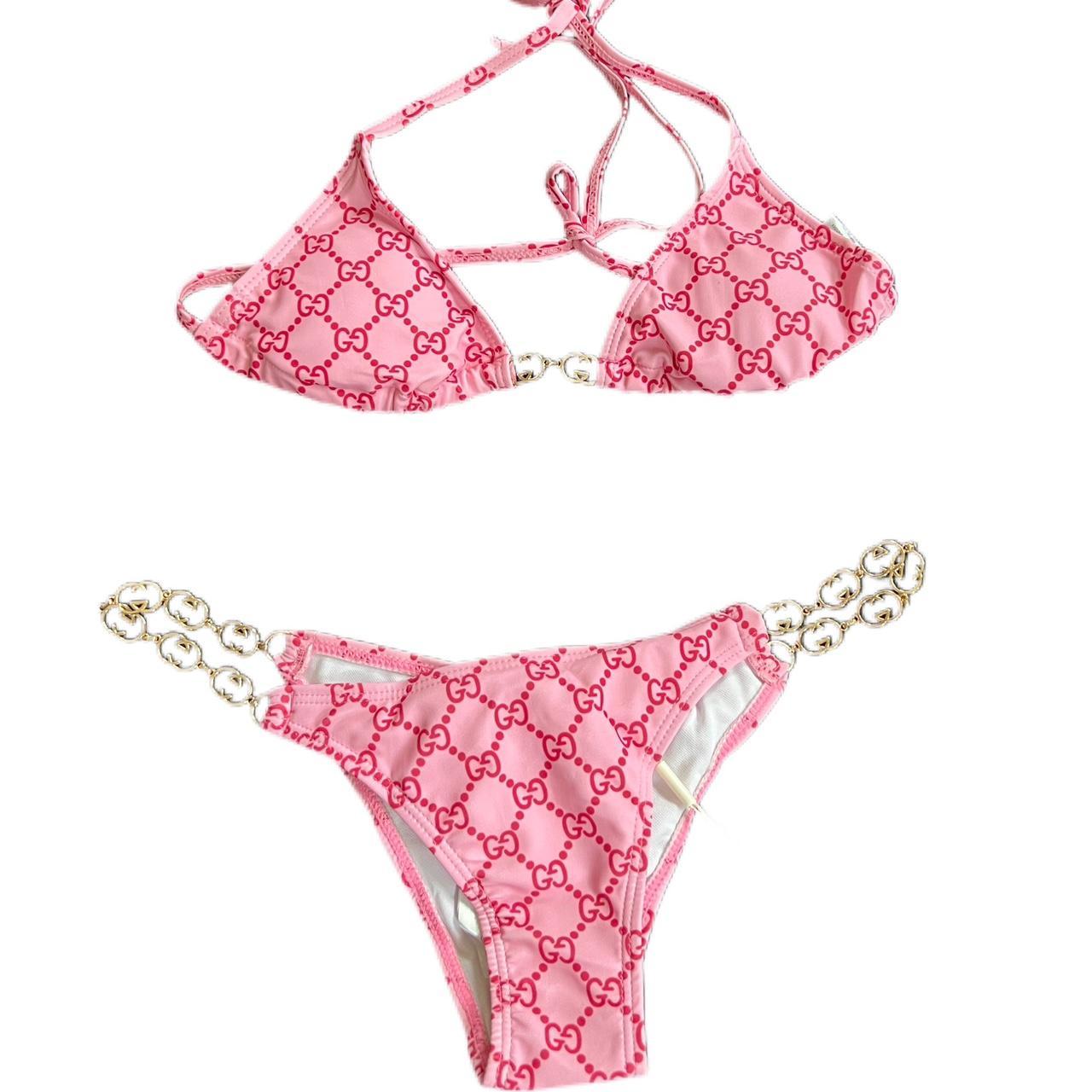 Pink gucci-bikini - Depop