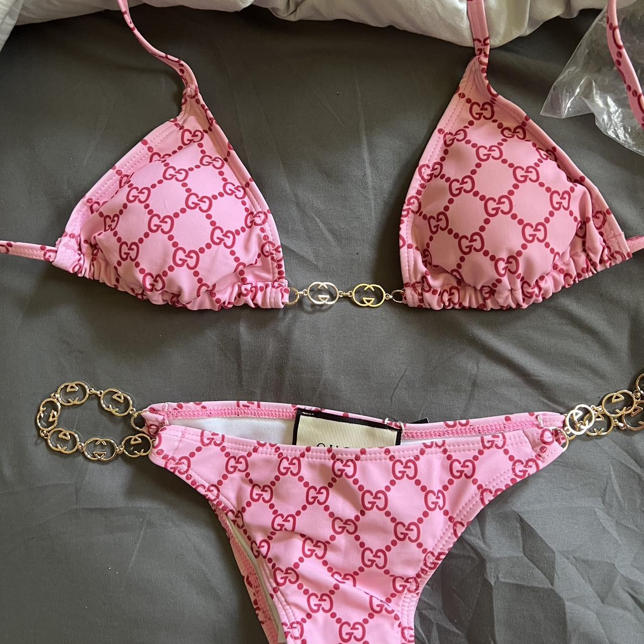 Pink gucci-bikini - Depop