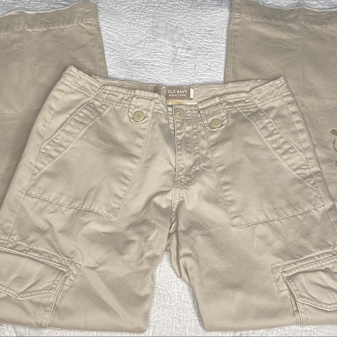 Old Navy Khaki cargo pants w/ 6 pockets Size: - Depop