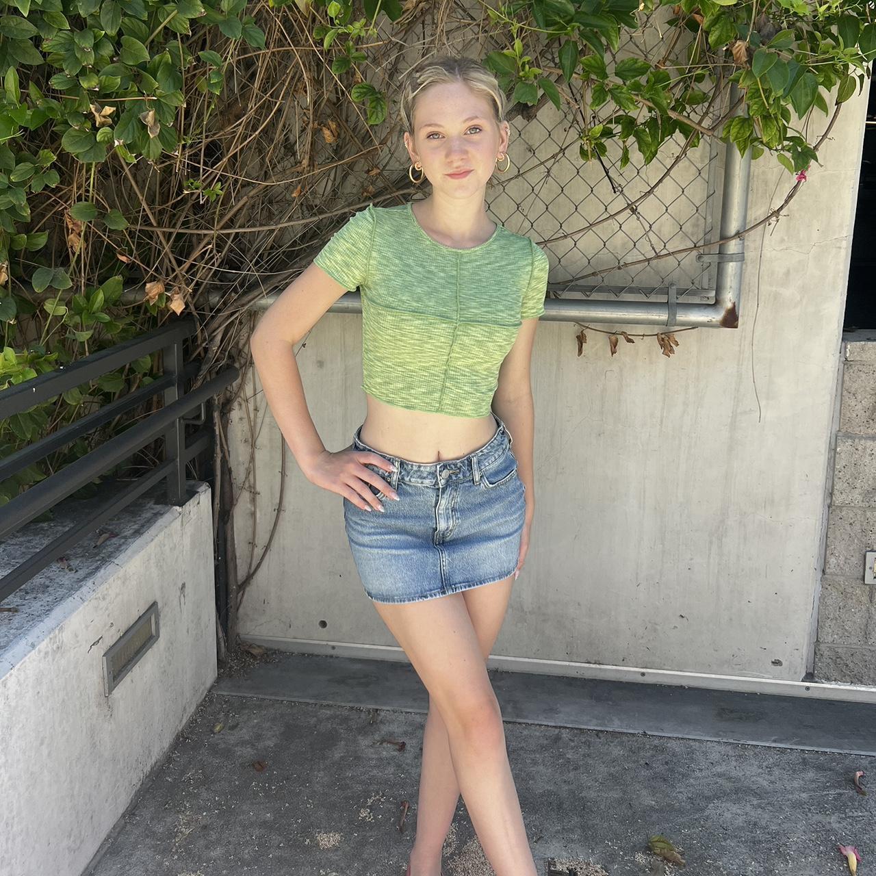 Green Trendy Crop worn by Lily Brooks O’Briant - Depop