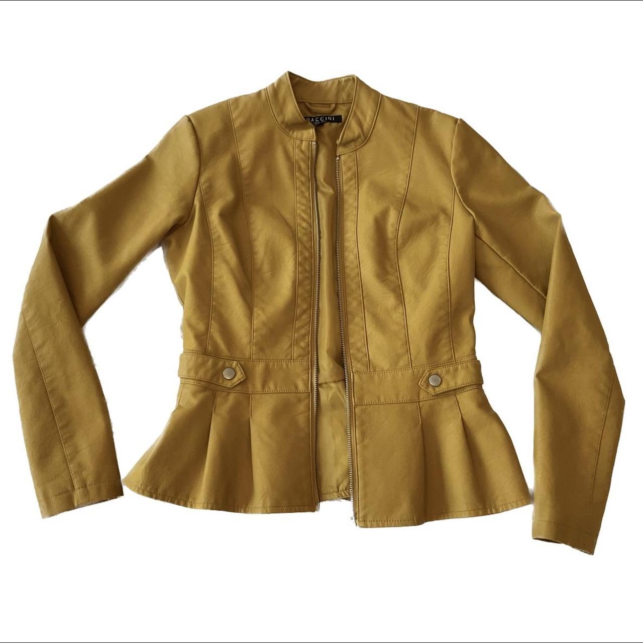 WOMAN LEATHER YELLOW JACKET Size S