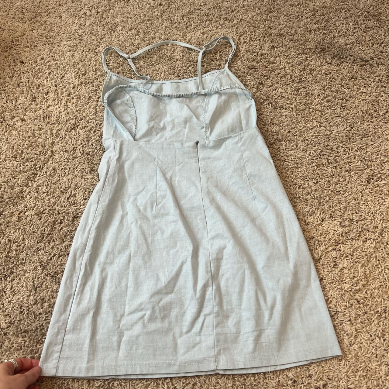 the cutest strappy/open back, light blue sun dress - Depop